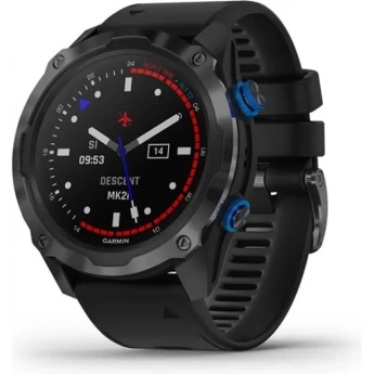 Смарт-часы GARMIN DESCENT Mk2i Titanium Carbon Grey DLC с черным ремешком