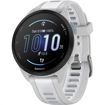 Смарт-часы GARMIN FORERUNNER 165 MUSIC, силиконовый ремешок цвета туманно-серый/белый камень